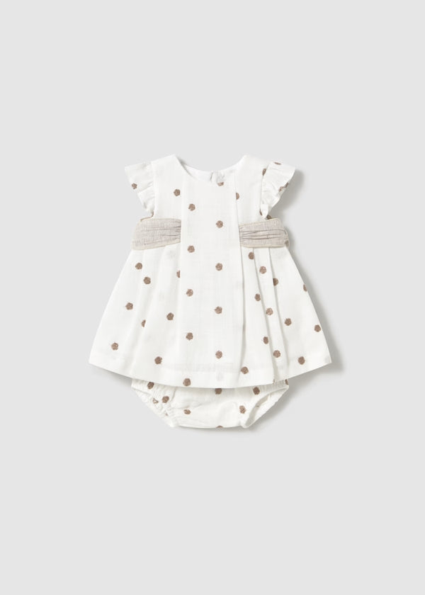 Mayoral Polka Dot Embroidered Dress