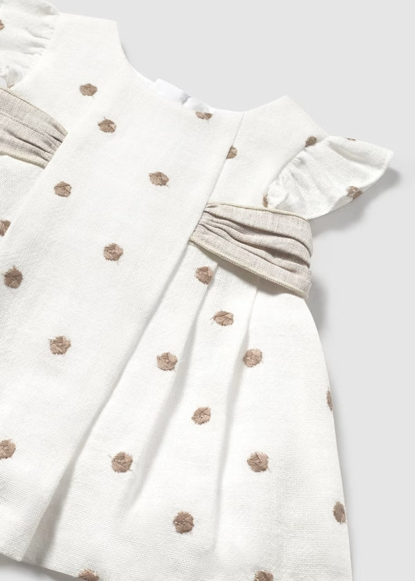Mayoral Polka Dot Embroidered Dress