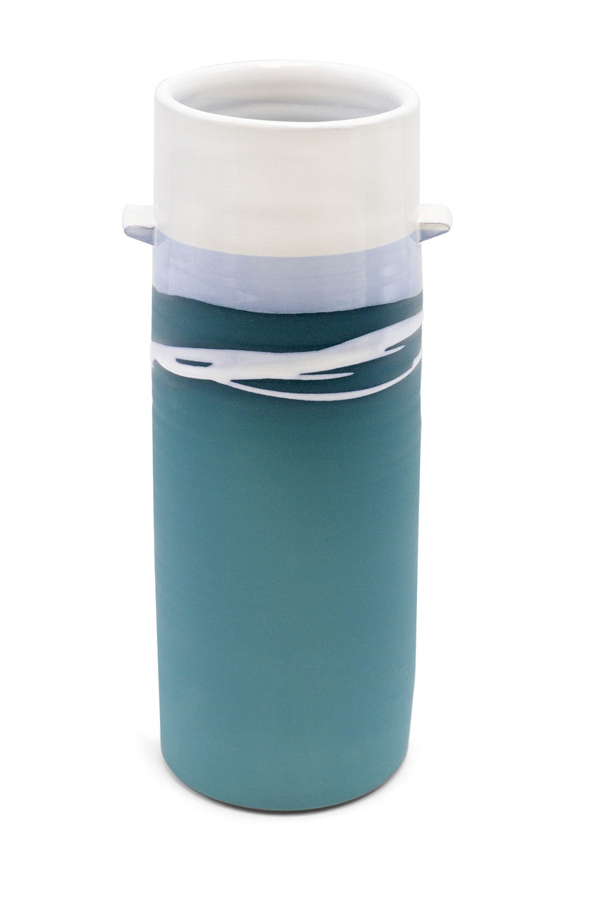 Paul Maloney Large Teal Cylinder Vase