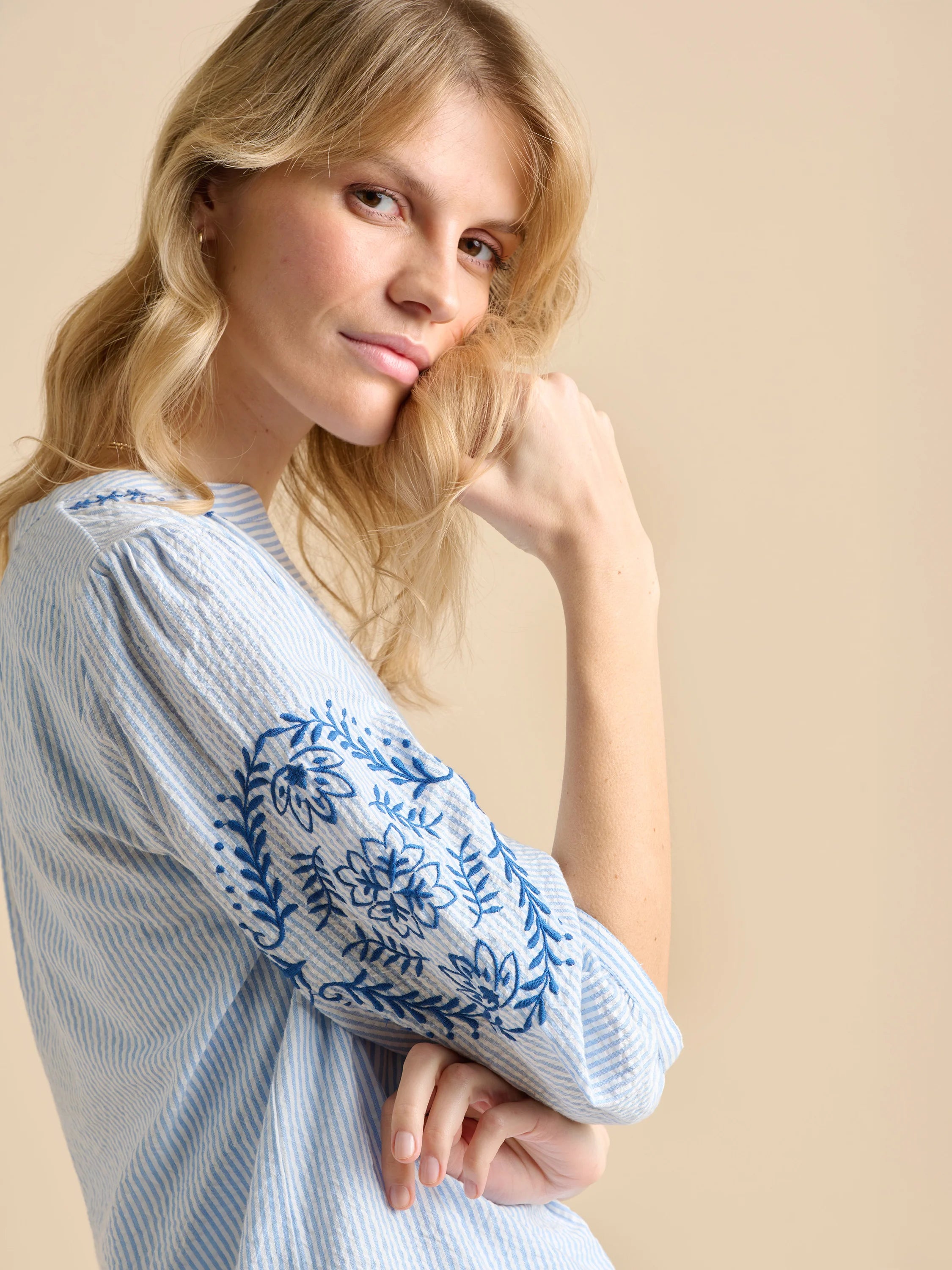 Brakeburn Fossil Stripe Blouse