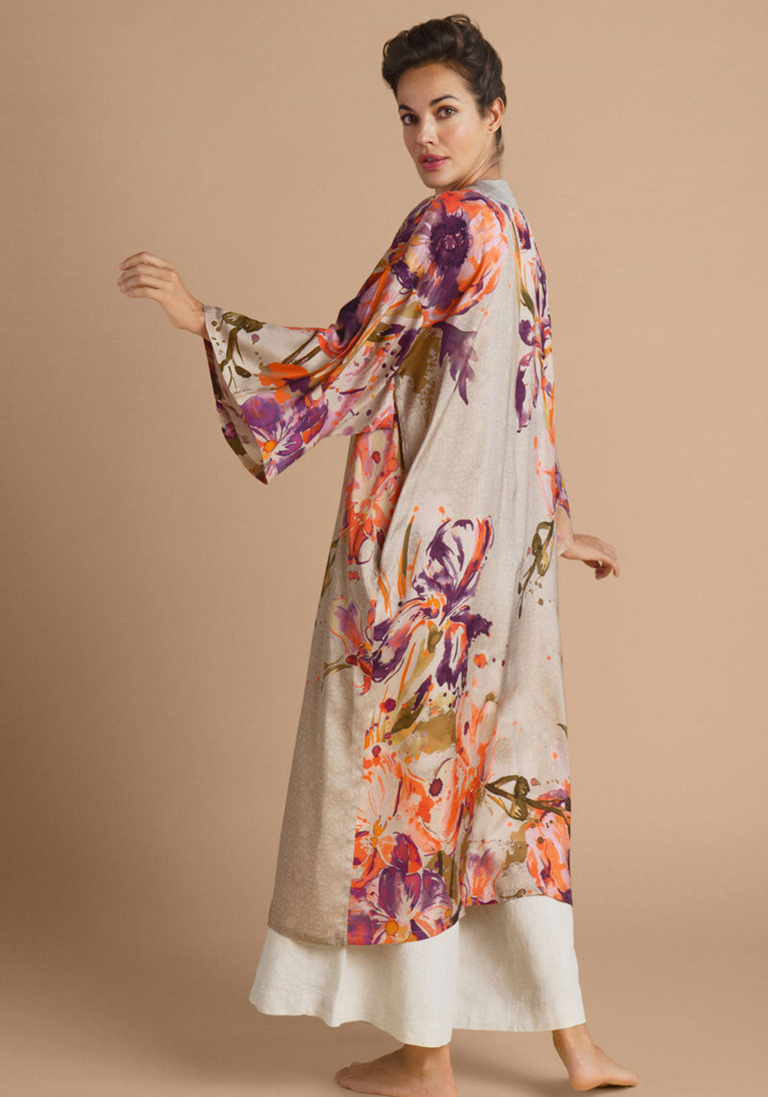 Powder Orchid & Iris Kimono , Coconut