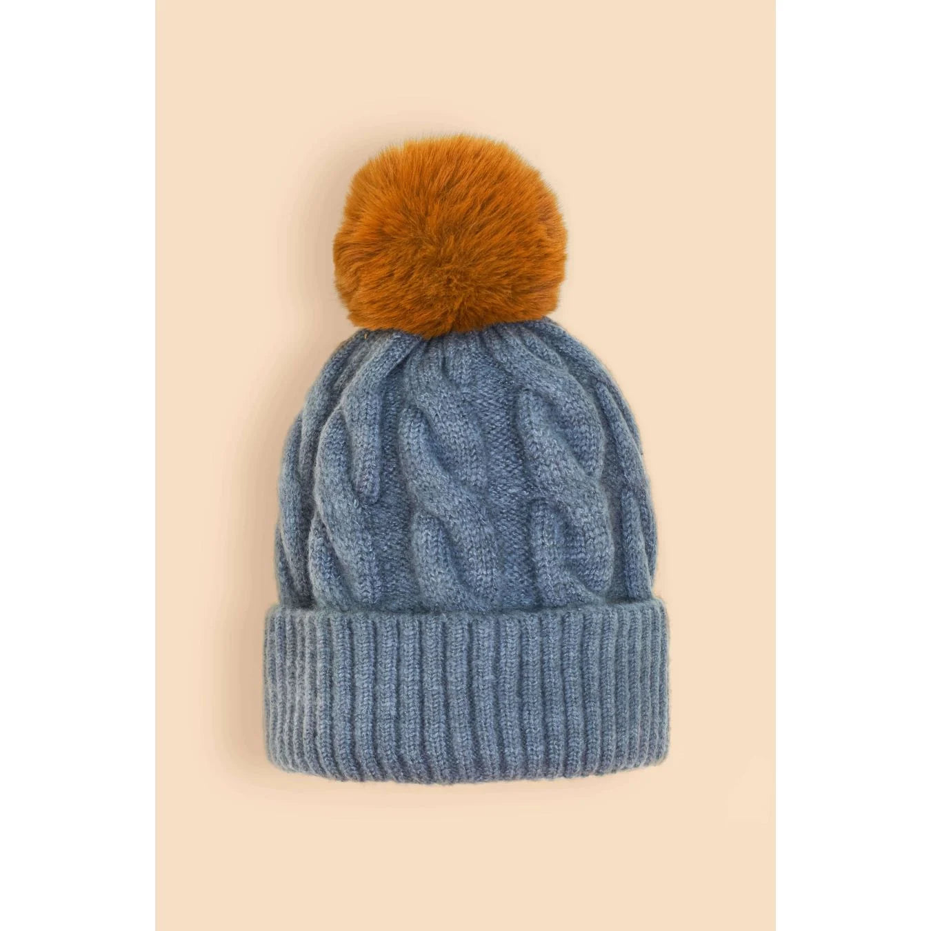 Powder Svanna Bobble Hat , Denim
