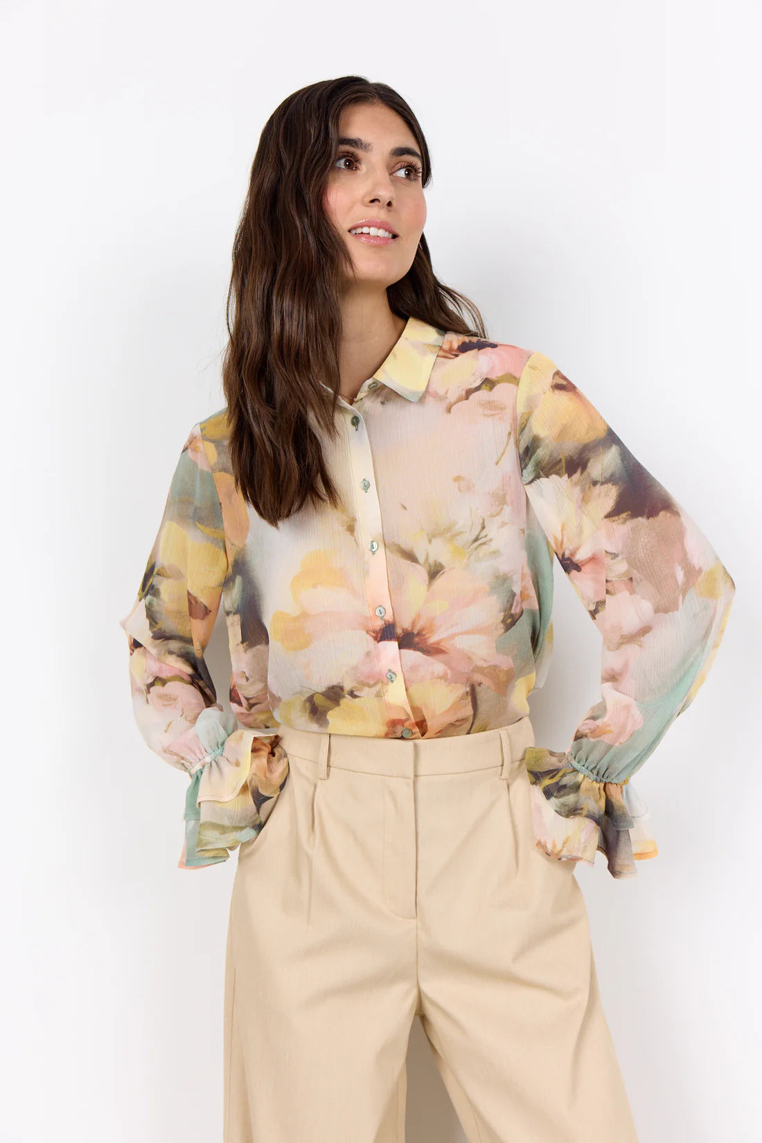 Soya Concept Carmen Floral Print Shirt