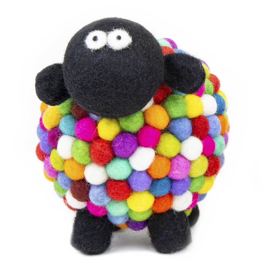 Erin Knitwear Felt Sheep Collectible Multicolour Large
