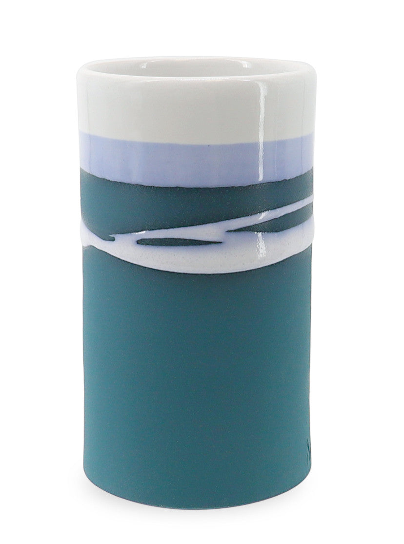 Paul Maloney Teal Stem Vase