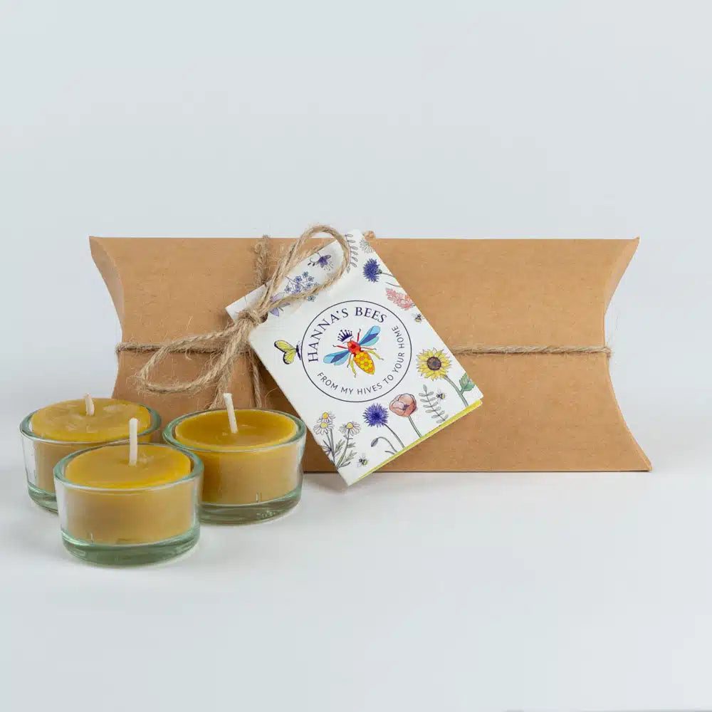 Hanna's Bees Beeswax Glass Tealights