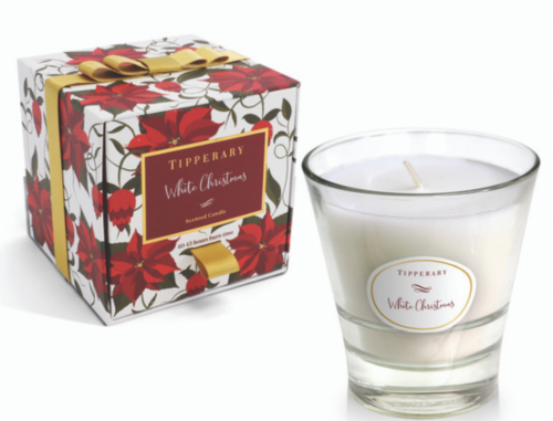 Tipperary Crystal White Christmas Tumbler Candle