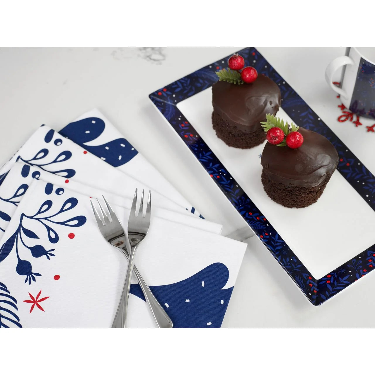 Mindy Brownes Midnight Christmas Platter S/2
