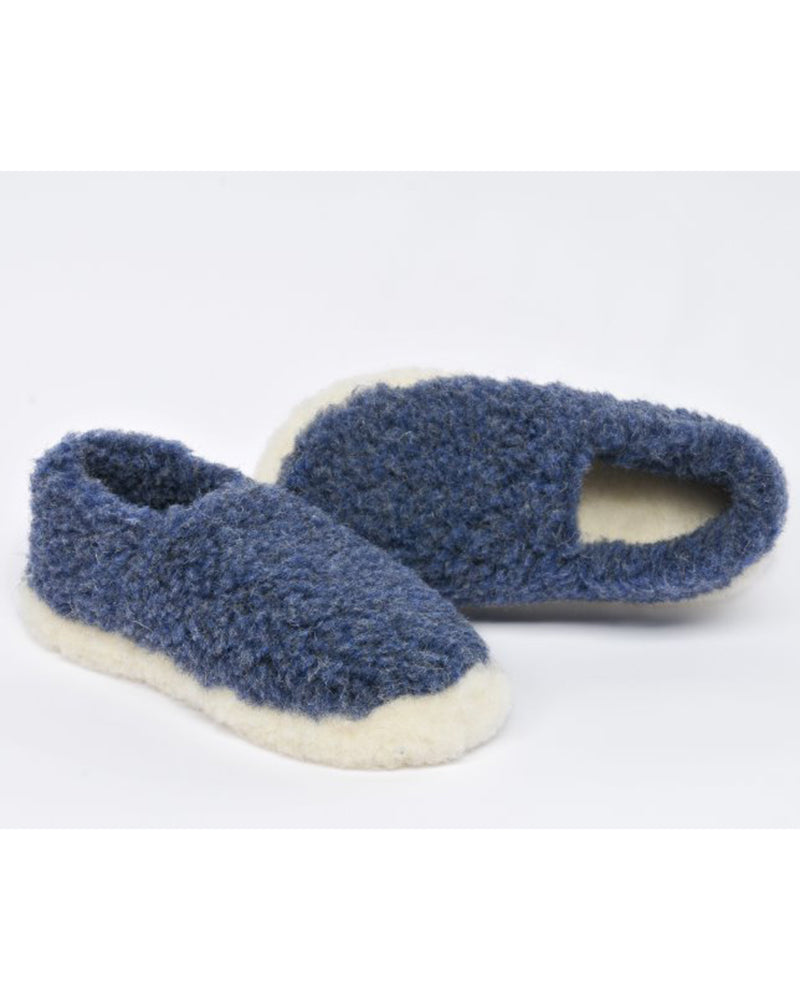 Merino Wool Slippers , Dark Blue