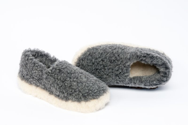 Sheep By The Sea | Charcoal Merino Wool Slippers