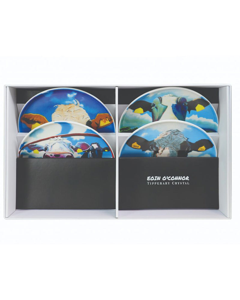 Tipperary Crystal| Eoin O'Connor Set of 4 Biscuit Plates