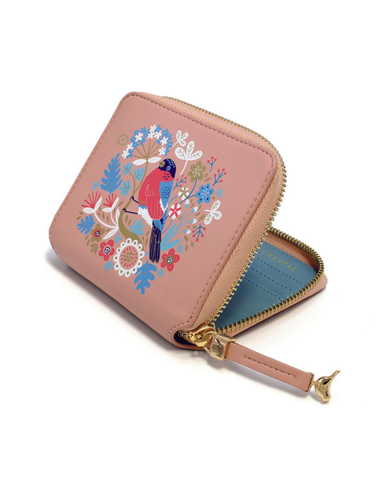 Birdy Zip Card Case, Natural Leather