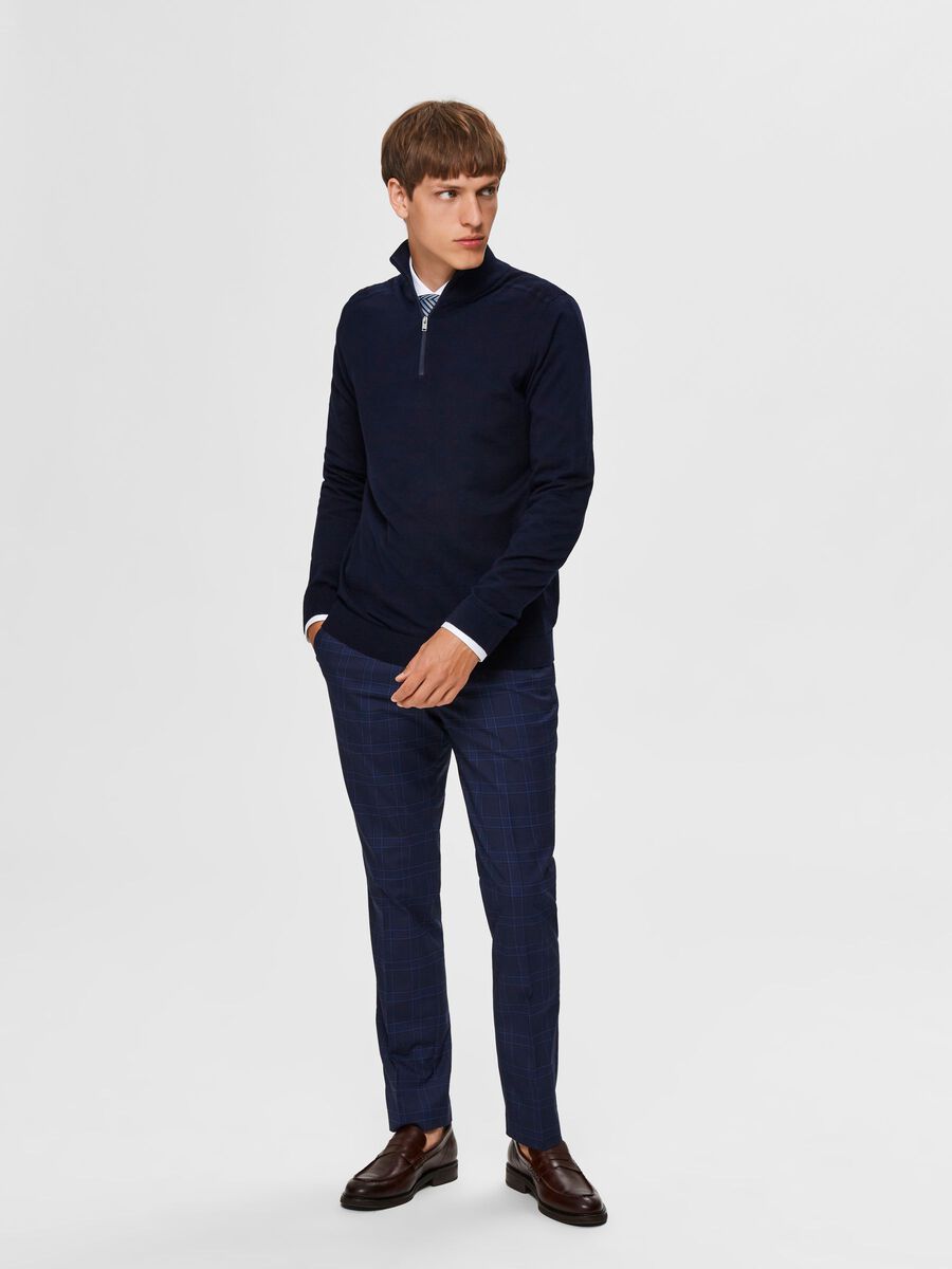 Selected Homme | Half Zip Cardigan - Navy Blazer