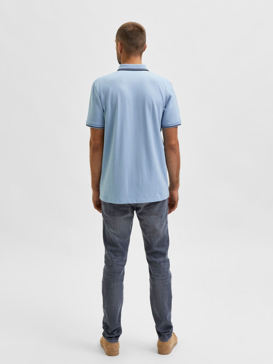 Selected Homme | Short Sleeved Polo Shirt -Skyway