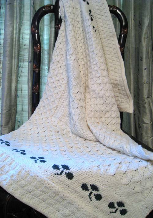 Shamrock Baby Blanket , Natural