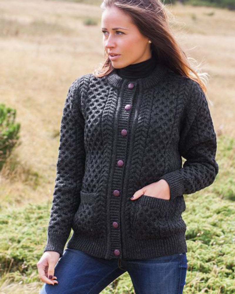 Lumber Cable Cardigan , Charcoal