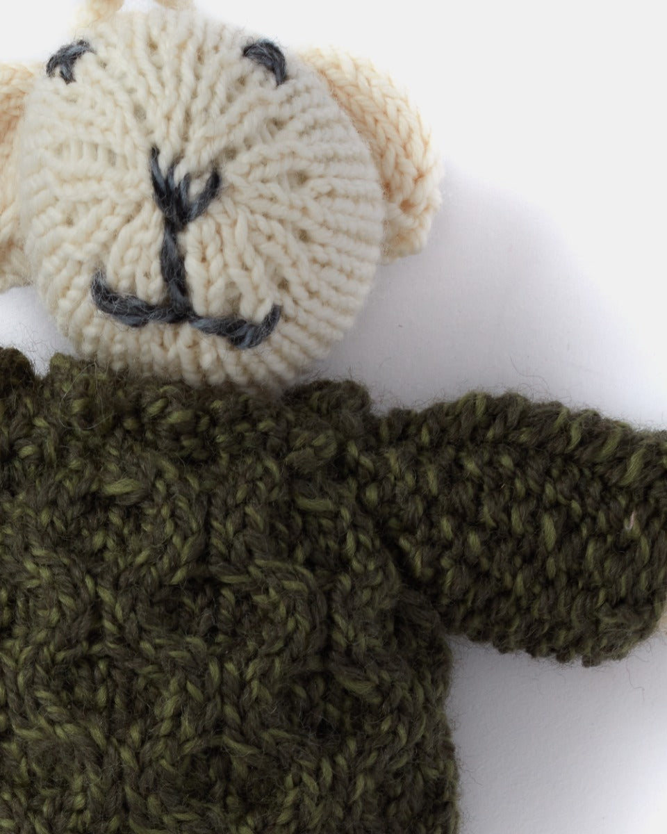 Aran Handknit Teddy , Green
