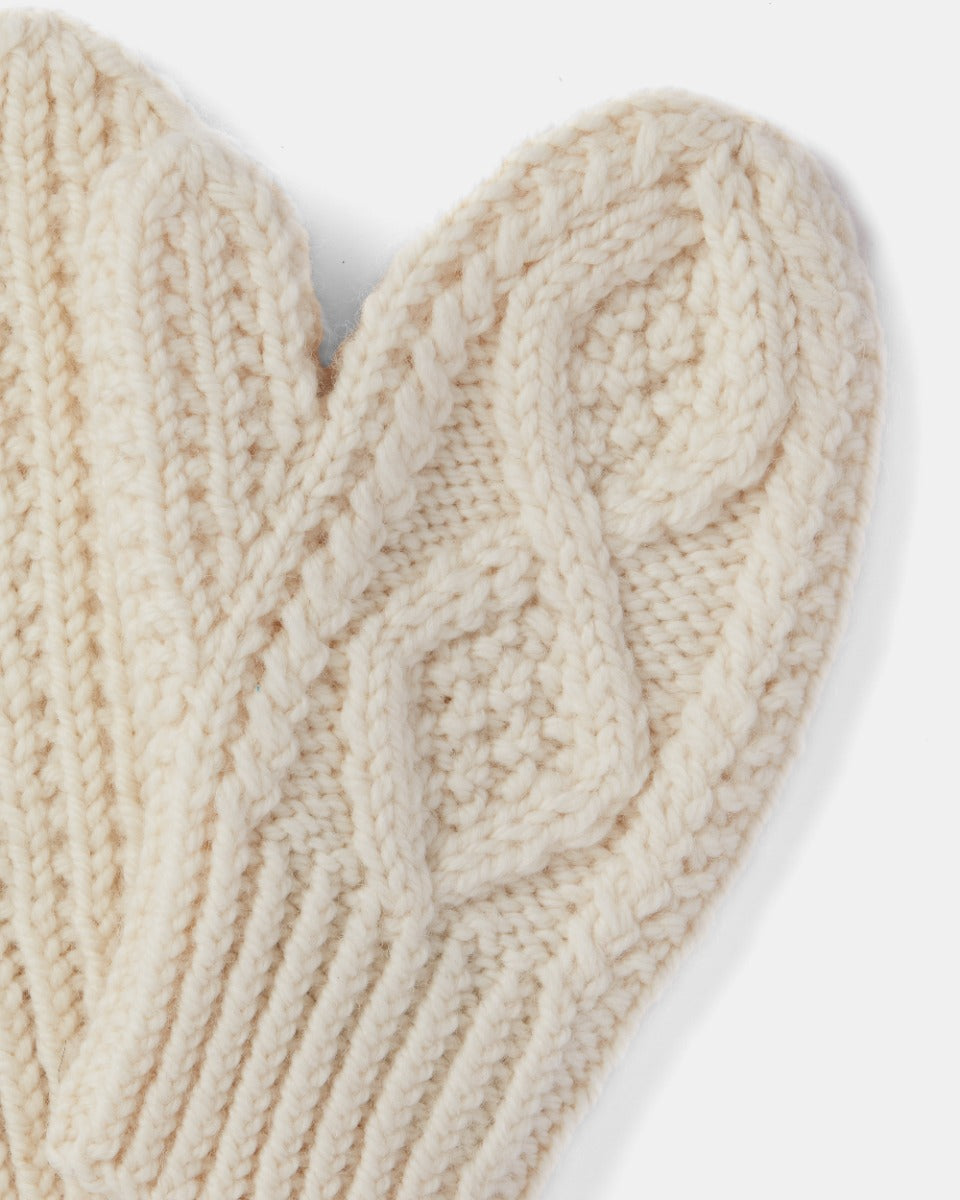 Childrens Handknit Mittens , Natural