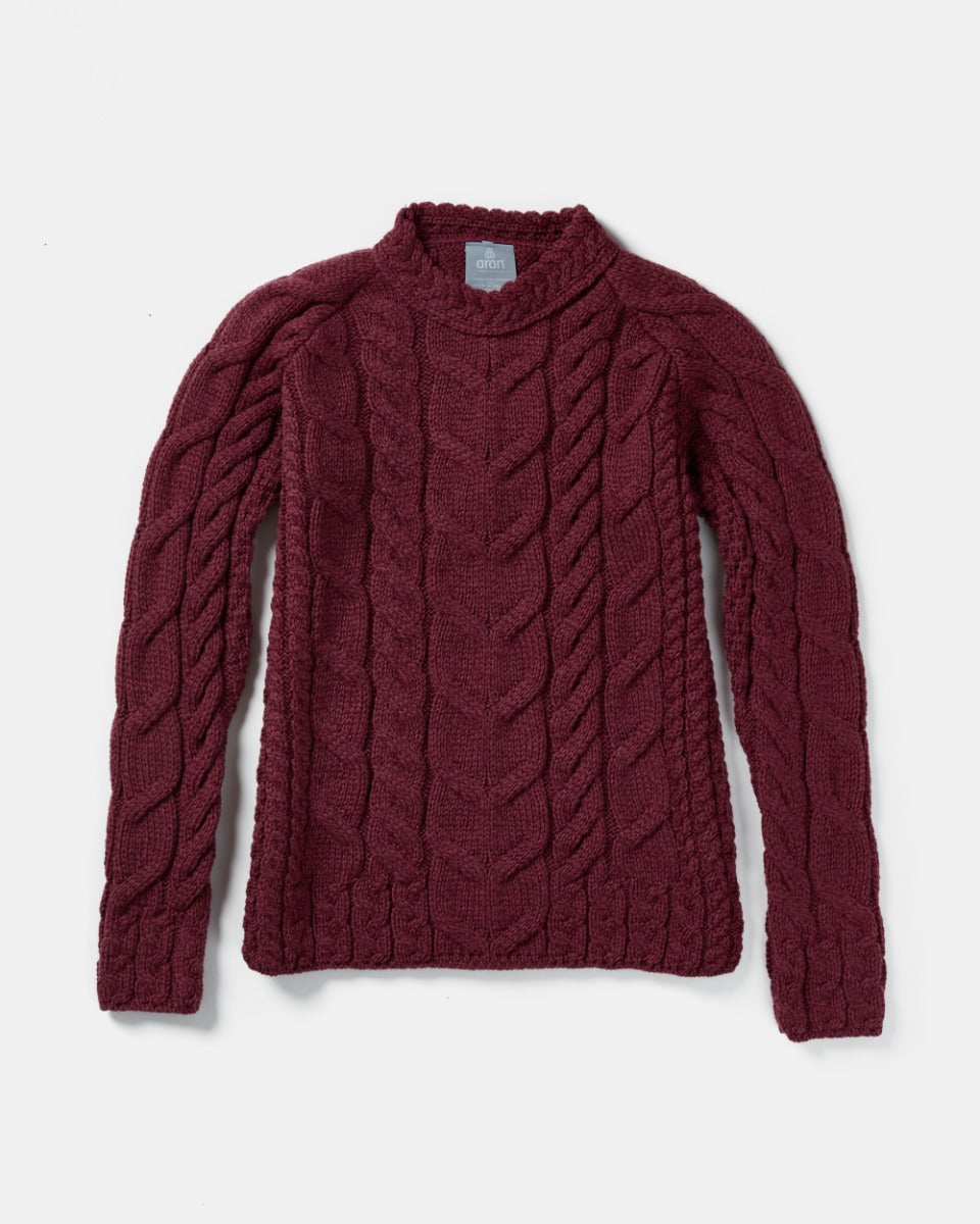 Super Soft Cable Knit Raglan Sweater , Jam