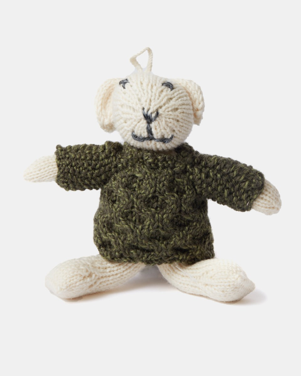Aran Handknit Teddy , Green