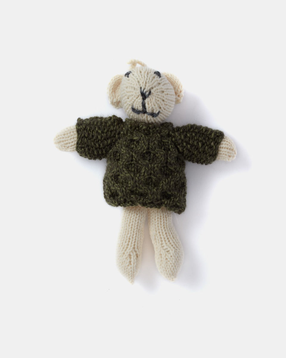 Aran Handknit Teddy , Green