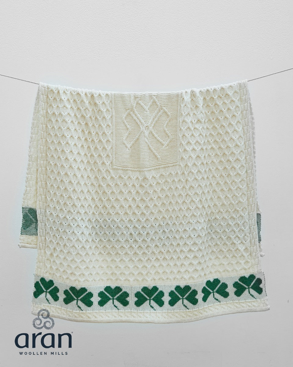 Adults Aran Shamrock Blanket by Carraig Donn