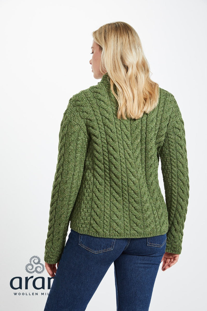 Super Soft Three Button Trellis Cardigan , Meadow Green