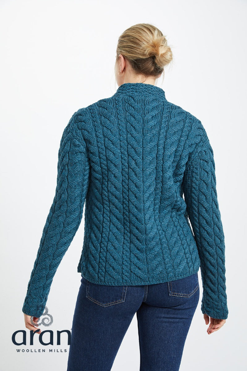 Super Soft Three Button Trellis Cardigan , Irish Sea Blue