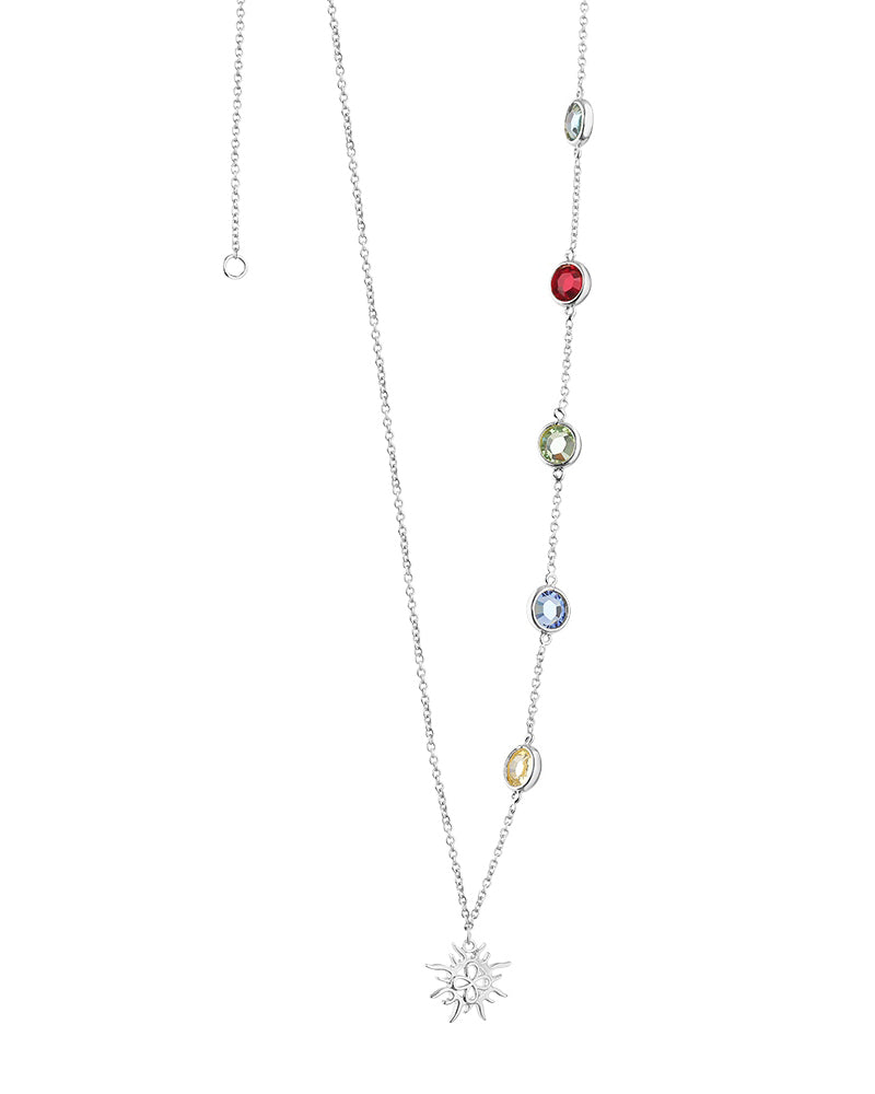 Newbridge Silverware Silver Plate Necklace with Coloured Stones
