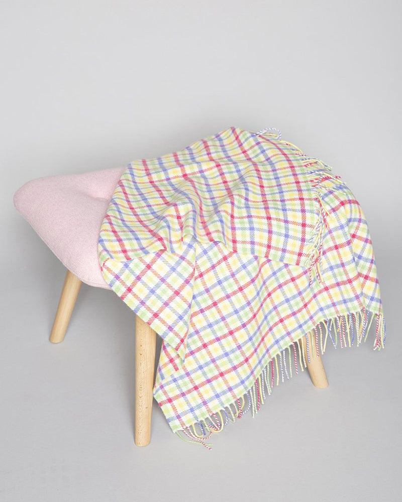 Foxford Woollen Mills Tartan Rainbow Baby Blanket