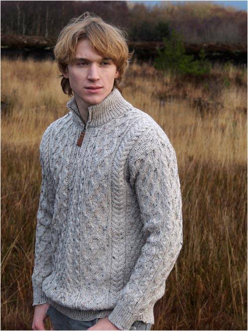 Aran Crafts | Half Zip Sweater | Oatmeal