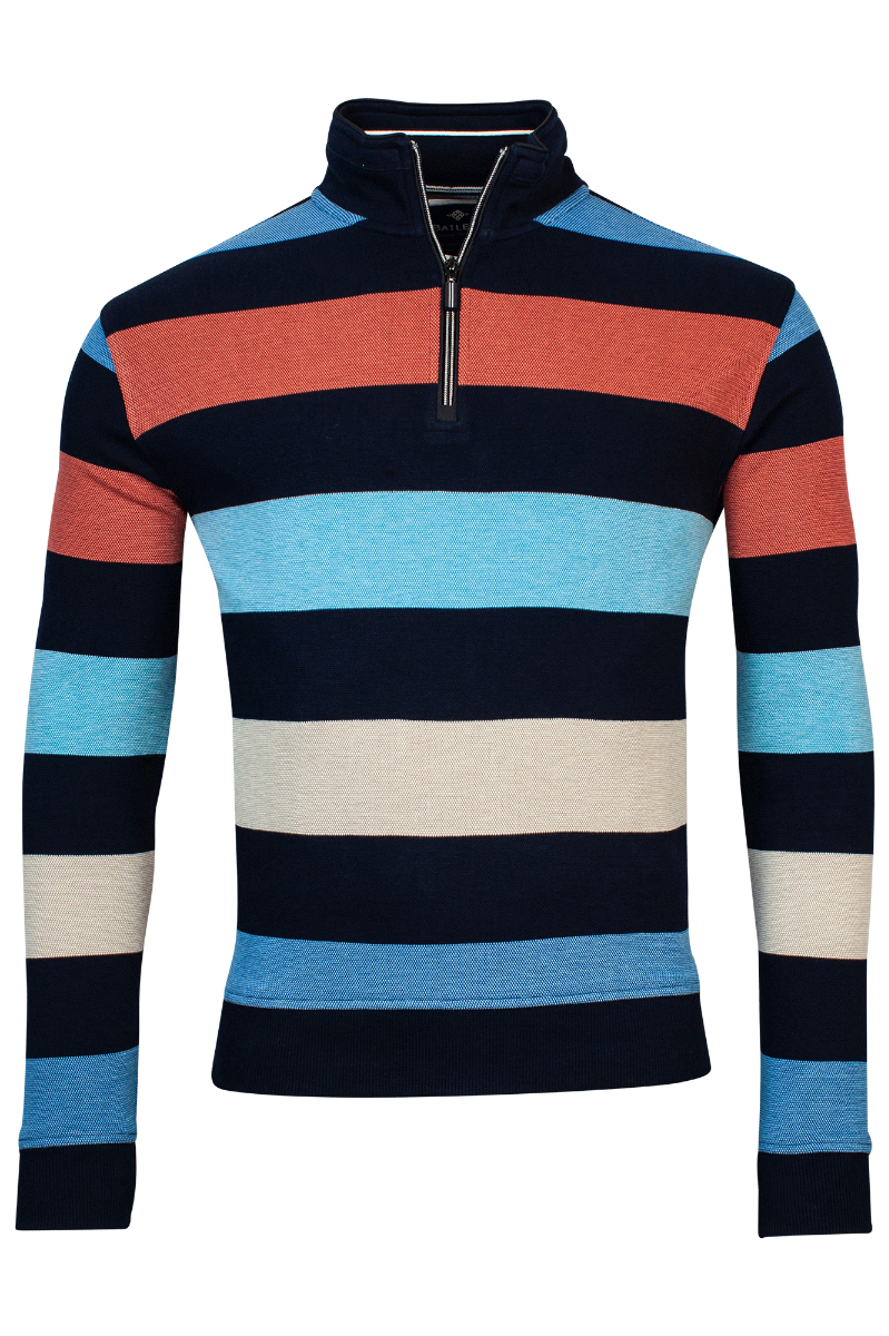 Baileys | Half Zip Sweater | Blue/Orange