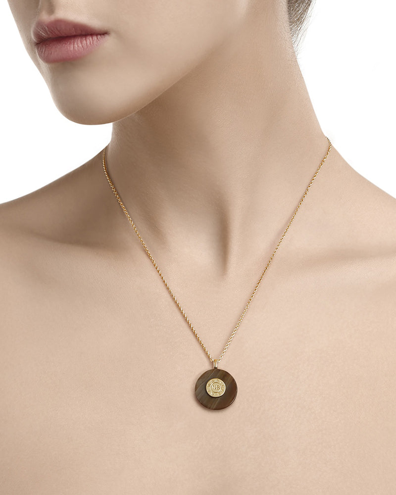 Newbridge Silverware | Circular Brown Stone Pendant