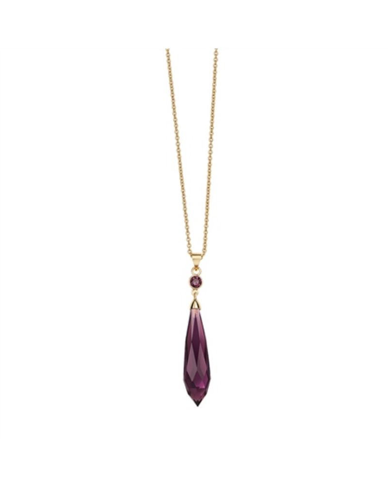 Newbridge Silverware | Goldplate Drop Pendant-Purple Ston