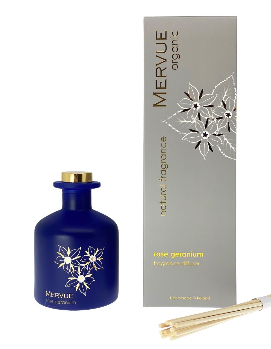 Mervue Organic Skincare Rose Geranium Reed Diffuser