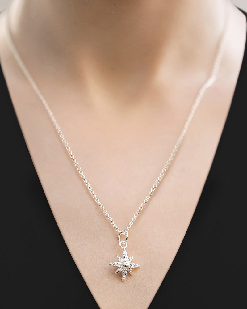 Newbridge Silverware | Amy Huberman Silver Plated Star Pendant With Clear Stones