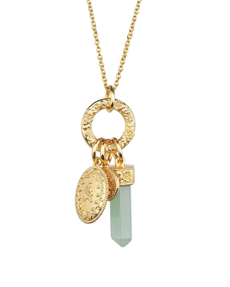 Newbridge Silverware | Amy Huberman Pendant With Green Aventurine Charm