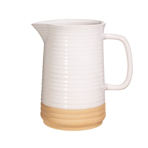 Sass and Belle | Rustic Half Glaze Jug - White