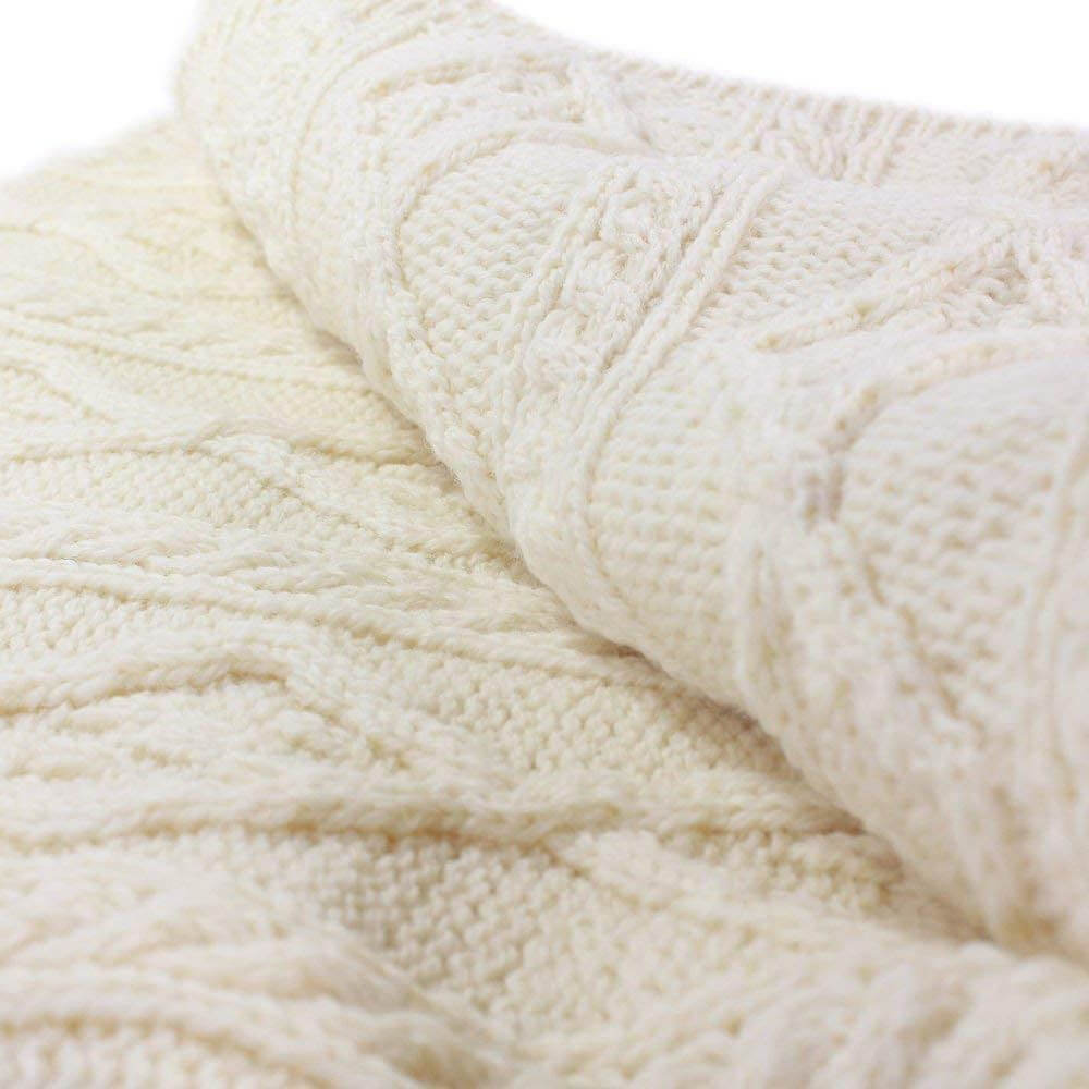 Plaited Aran Throw , Natural