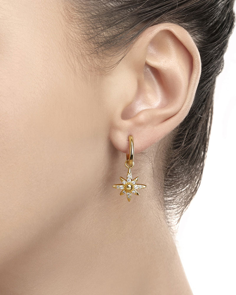 Model image of Newbridge Silverware Amy Huberman Star Earrings set with Cubic Zirconia Stones