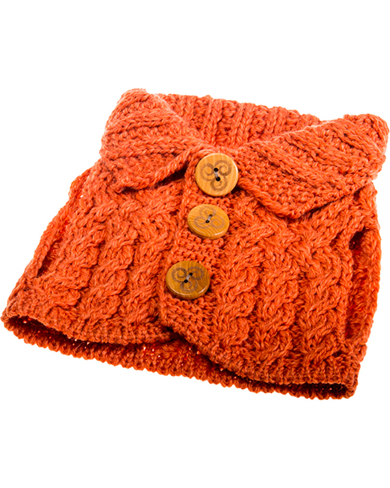 Aran Cardigan Tea Cosy , Autumn Leaves Orange