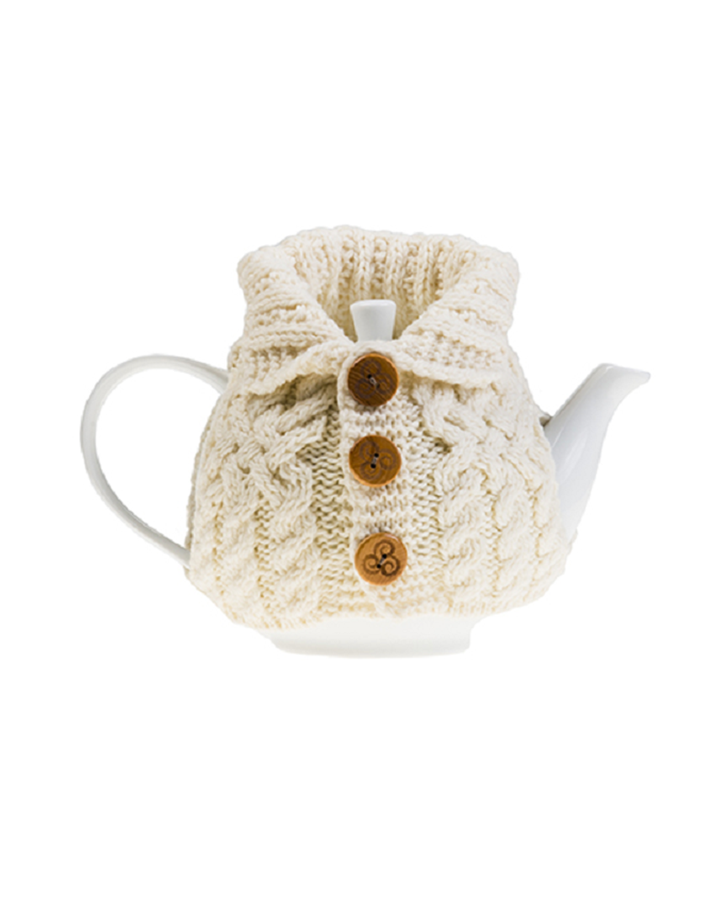 Aran Cardigan Tea Cosy , Natural