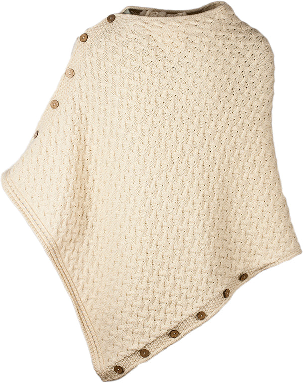 Aran Woollen Mills - Supersoft Three in One Aran Poncho| B819 - Natural