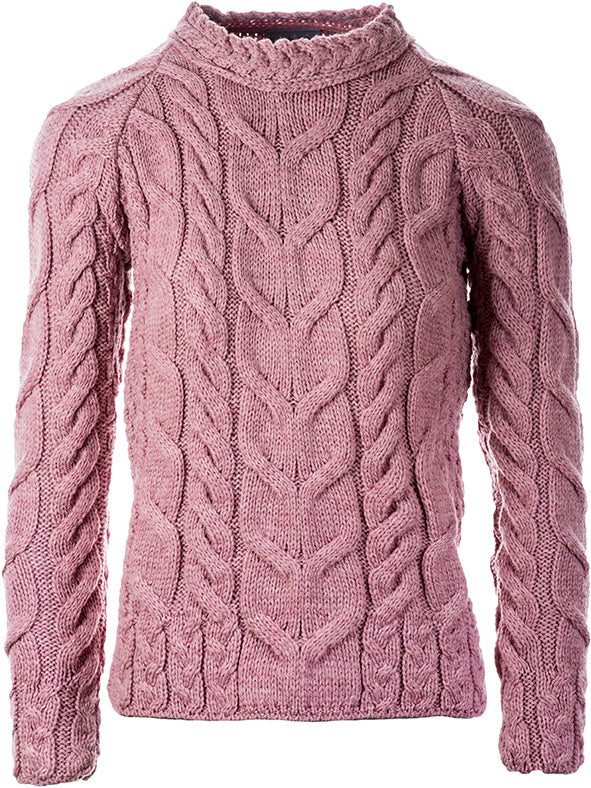 Super Soft Cable Knit Raglan Sweater , Winter Rose Pink