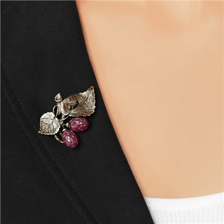 Newbridge Silverware Berry Ladybug Brooch
