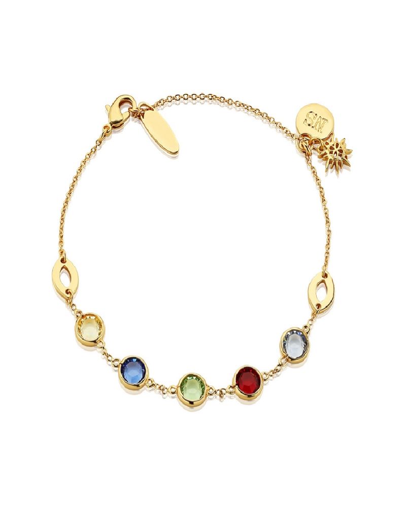 Newbridge Silverware Gold Bracelet with Multi Stones
