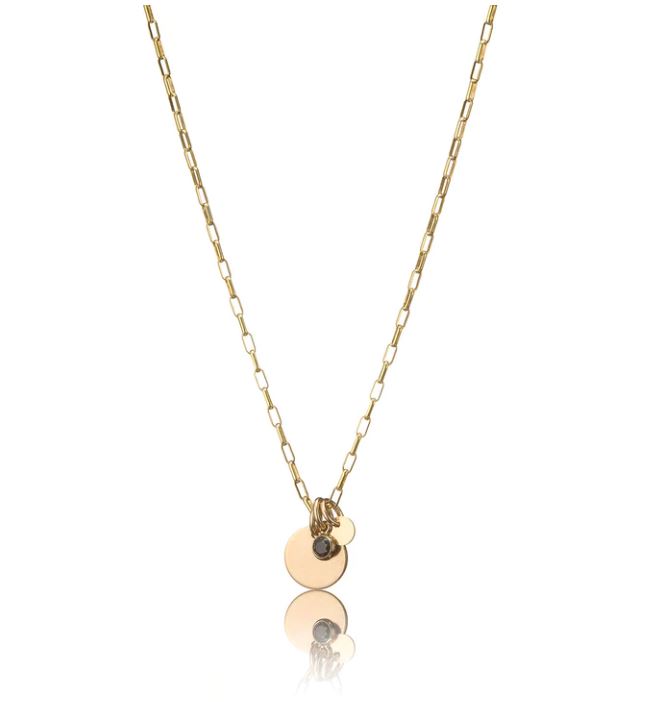 Scribble & Stone | 14kt Pendant with Black Stone