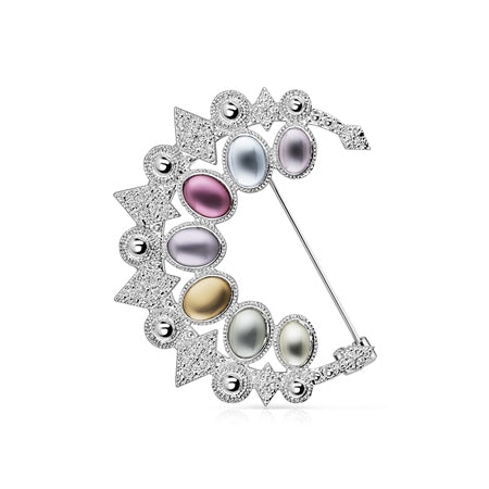Newbridge Silverware Brooch with Coloured Stones
