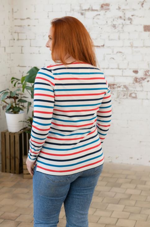 Lighthouse | Causeway Striped Top | Red / Teal