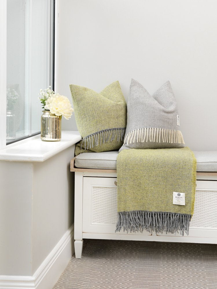 McNutt of Donegal Cosy Throw , Lemon